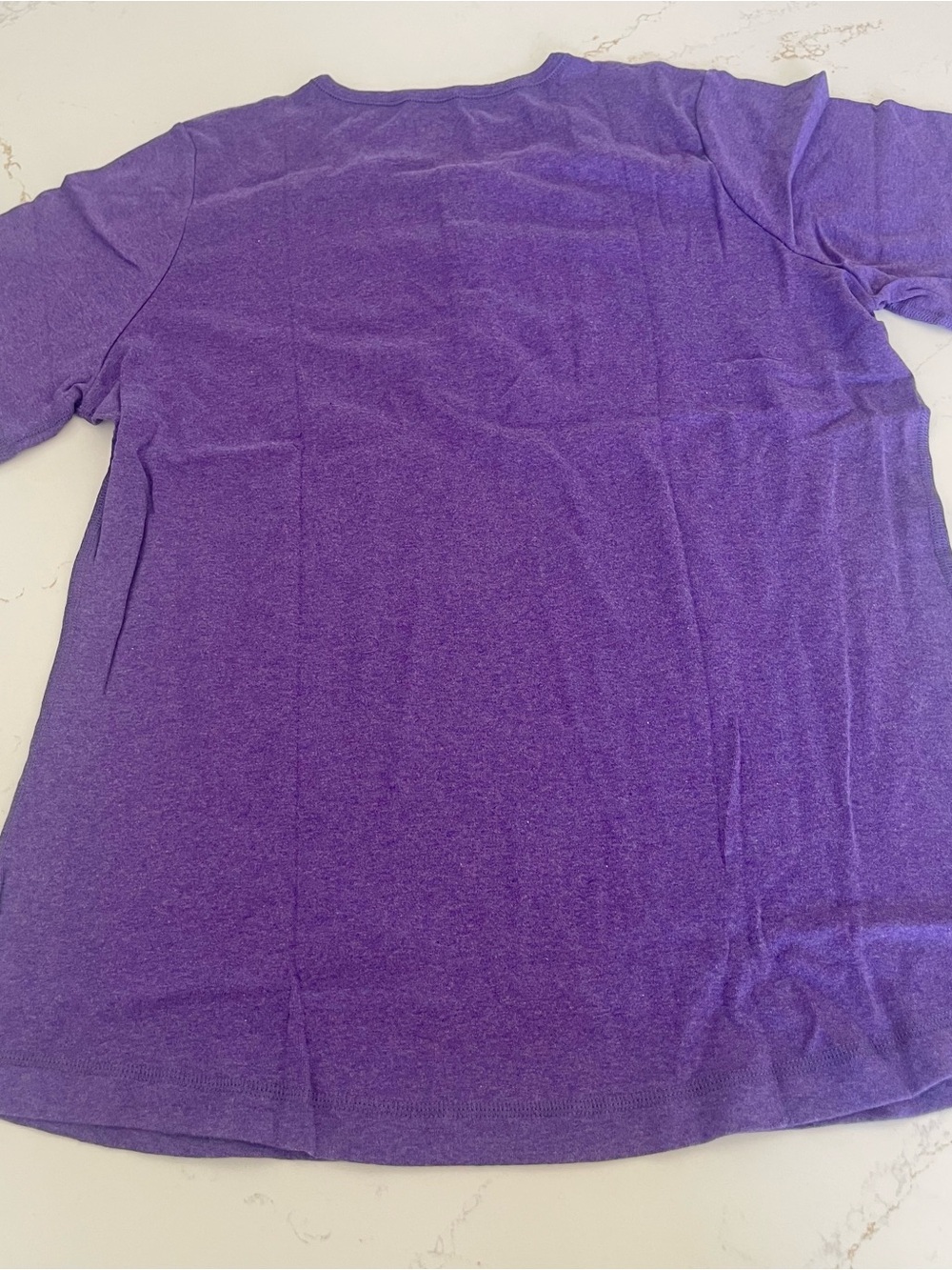 Duluth Trading Co Women’s Heather Purple Henley Short Sleeve Tee Top, Size XL - Picture 5 of 9